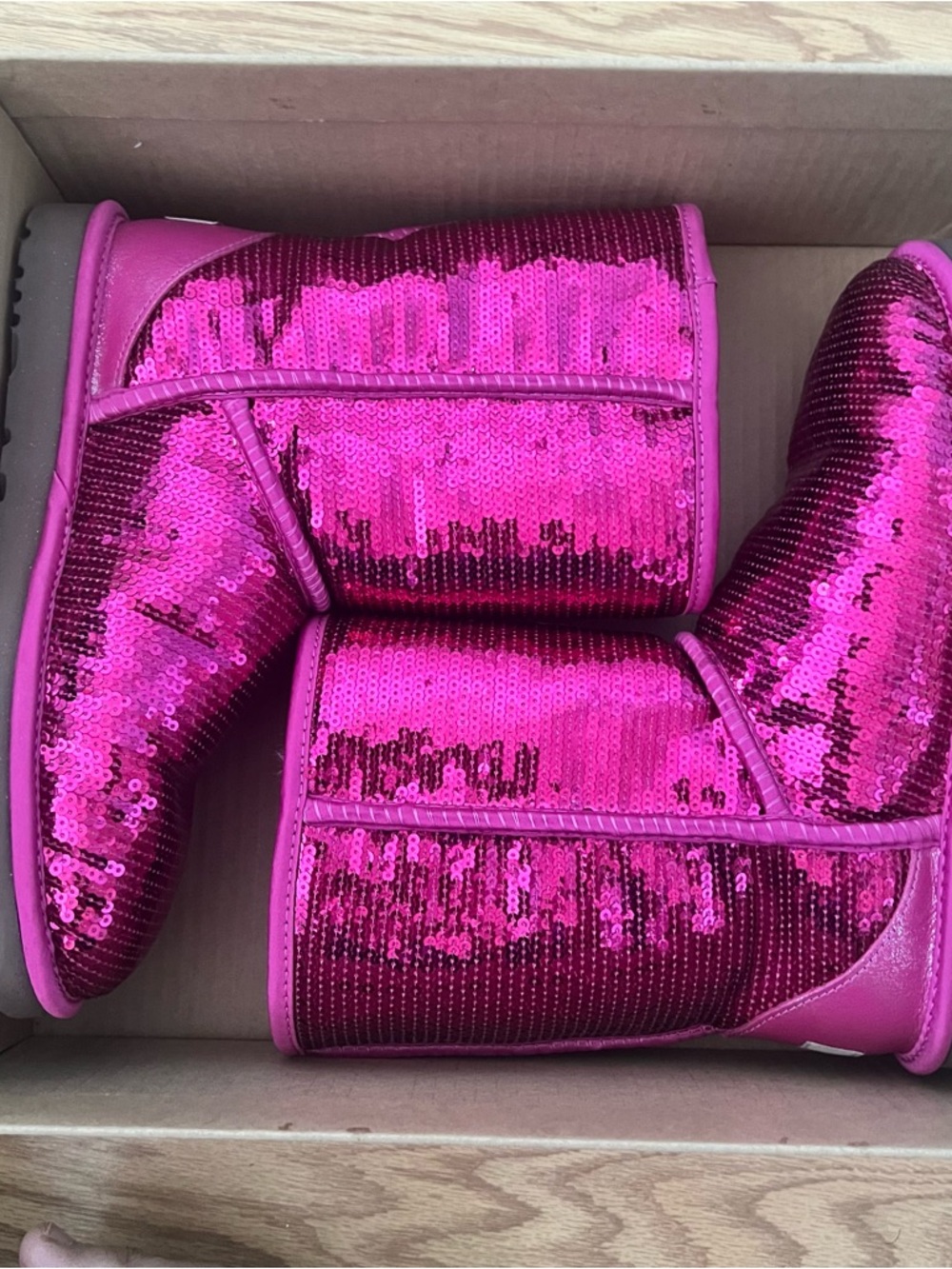 UGG Hot Pink Sequin Short Boots - Picture 6 of 6
